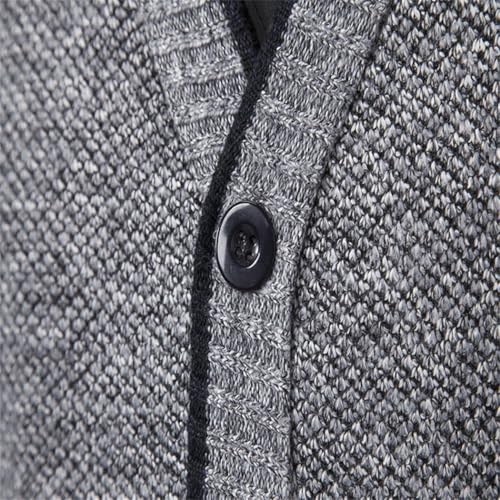Men's Knit V-Neck Cardigan Sweater Casual Button-Up Top for Daily Layering2