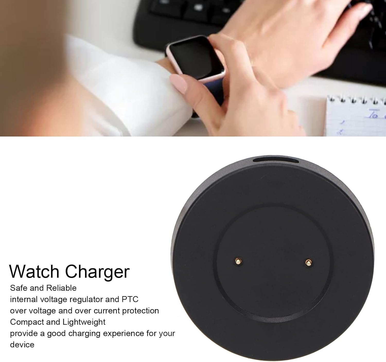 Magnetic Fast Charging Watch Charger for GT GT2 GT 2e Watch, for Magic Watch, for Magic 2, for GS Pro Watch, for Dream Watches (Black)