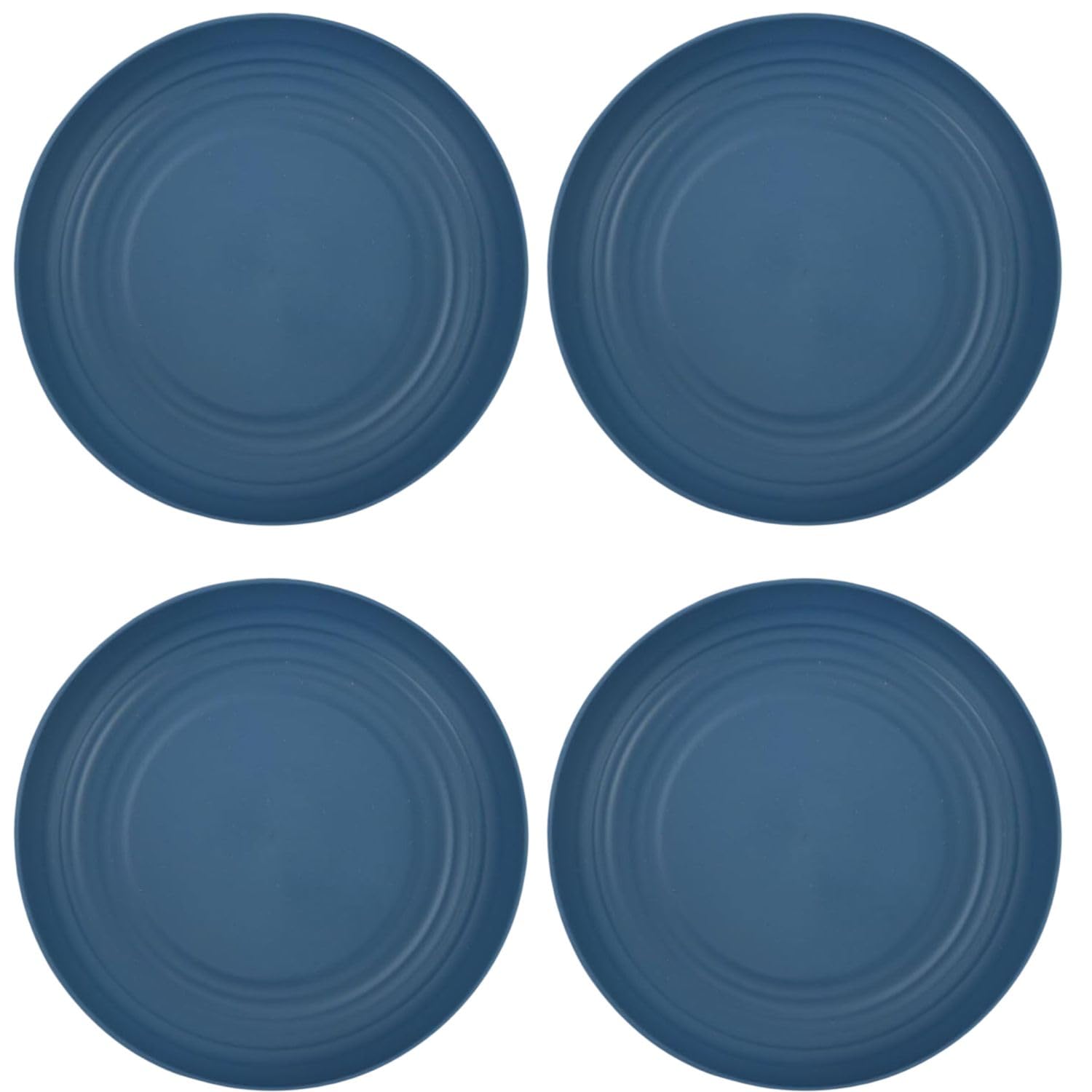 Kid-Sized Dinnerware, Dishwasher Safe Wheat Straw Home Kitchen, Reusable Serving Plates for Soup Scratch-Resistant Wide and Shallow Dinner Microwave & Dishwasher Safe (20 Cm, 4 Piece, Blue)-image-29
