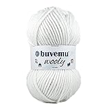 Wooly Soft Fluffy Bulky Weight #5 Wool Blended Fast Knitting Crocheting Yarn, 25% Wool 75% Acrylic...
