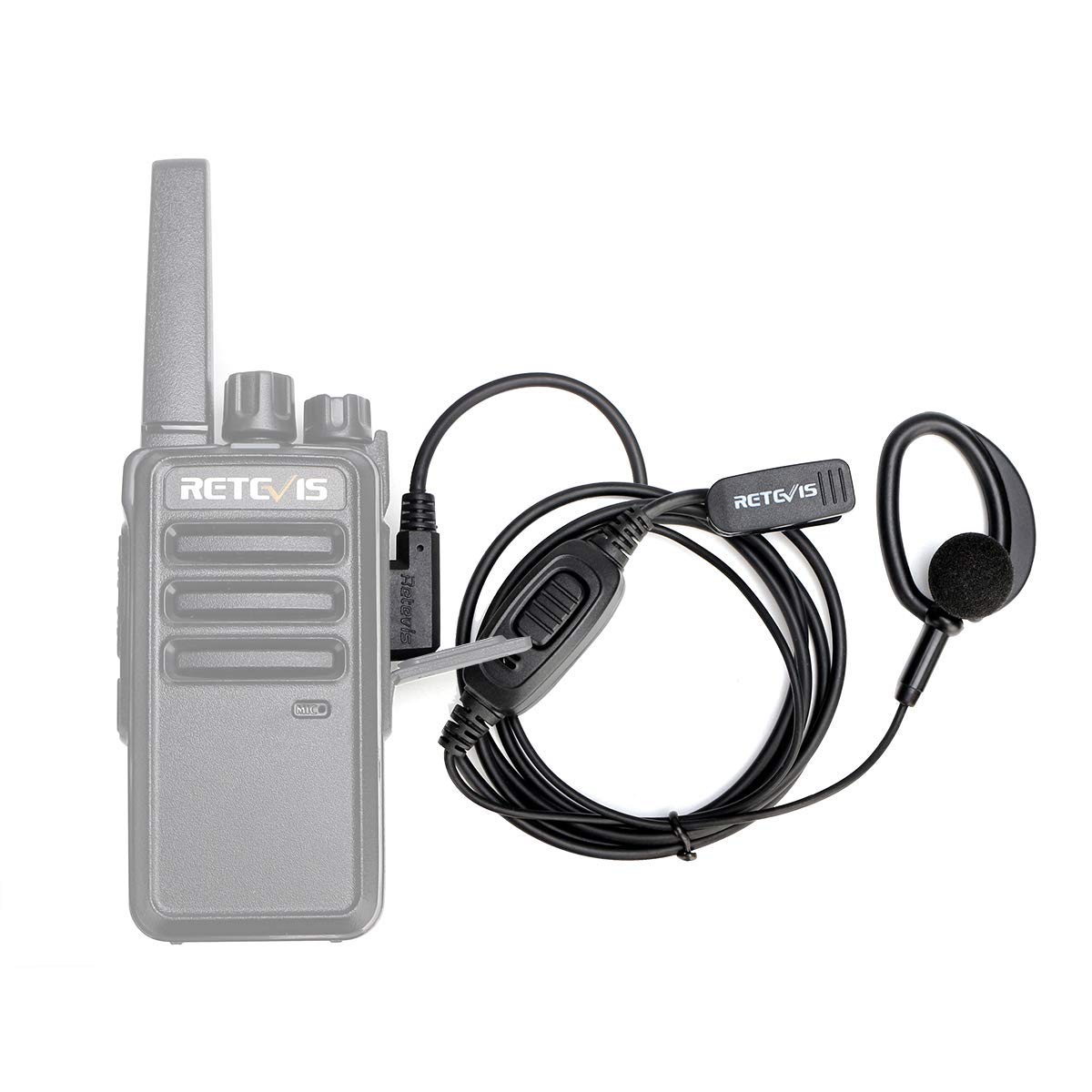 Retevis RT68 - Auricolari Walkie Talkies con microfono, 2 pin per radio bidirezionale Retevis H-777 5R BF-888S UV-5R (confezione da 10)