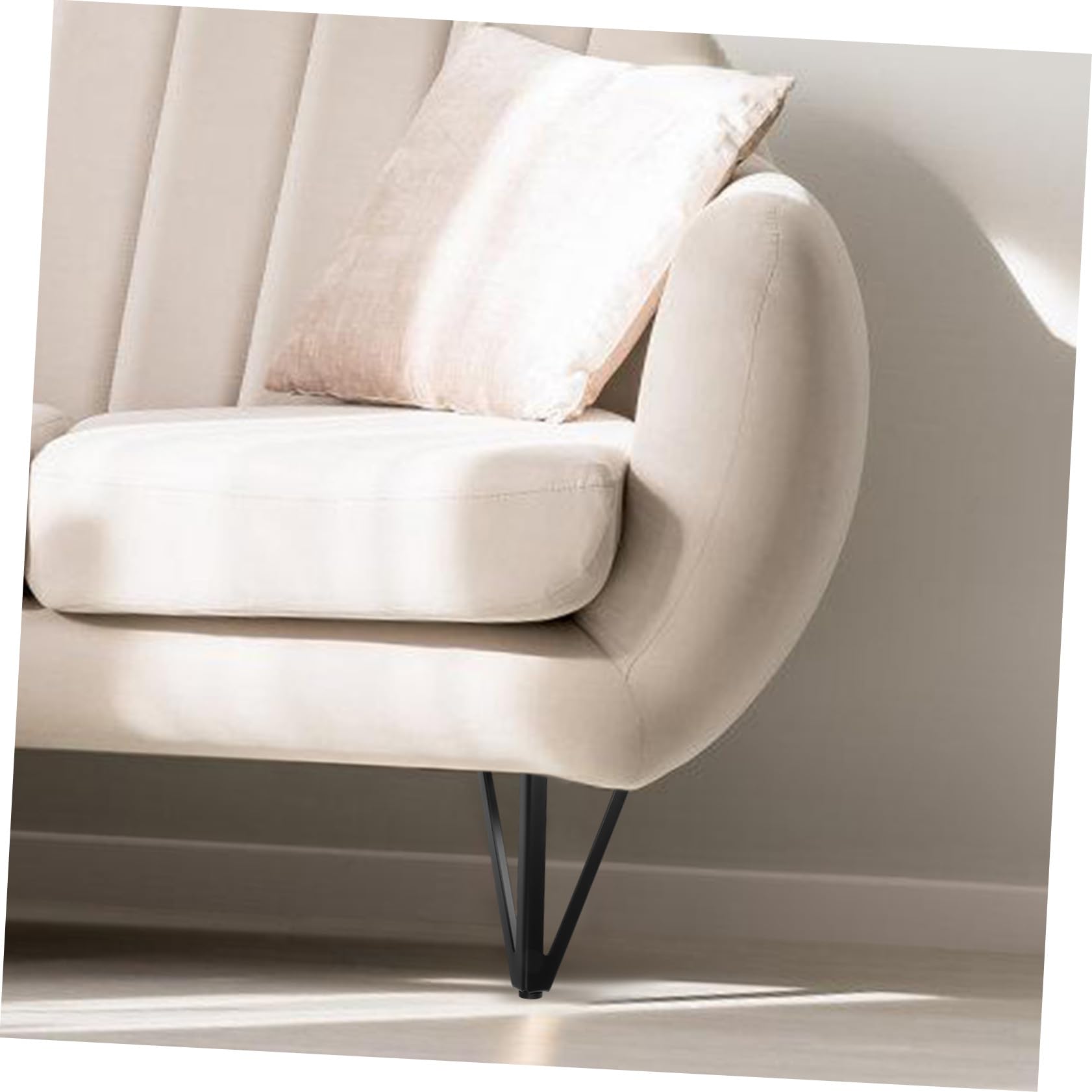 Gatuida Gambe in Metallo Nere per Mobili, Set da 4, Moderne