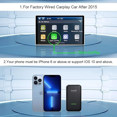 Miniatura 3 de Adaptador inalámbrico CarPlay, CarlinKit 3.0 Apple CarPlay Dongle para automóviles CarPlay con cable OEM, convertir con cable a inalámbrico CarPlay,