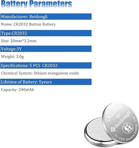 Miniatura 5 de Baterías CR2032 3v batería de litio cr2032 para control remoto sin llave, paquete de 30