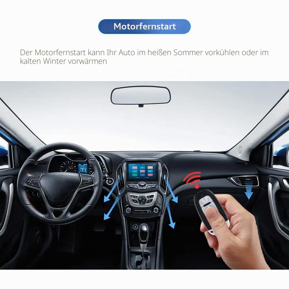 EASYGUARD EC003N-V Auto-Sicherheitsalarmsystem mit PKE passiver schlüsselloser Entriegelung Fernbedienung Motorstart Stop Keyless Go System Universalversion DC12V