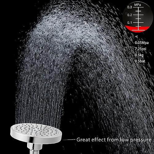 High Pressure Shower Head - 4.7“ Powerful Bathroom Pressure Boosting Rain Showerhead - Perfect Universal Replacement for Rainfall Shower Heads (Chrome) - Thumbnail 2