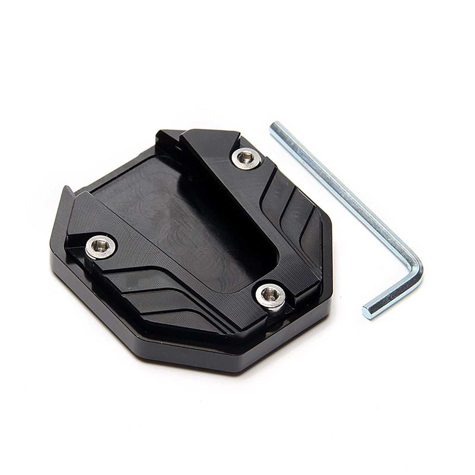 Motorcycle Kickstand Plate for Suzuki Access 125 SE 2017, Aluminum Alloy Side Stand Extension Pad, Anti-Skid Enlarged Base Support Plate, Parking Aid Accessory with Hexagon Wrench,Black
