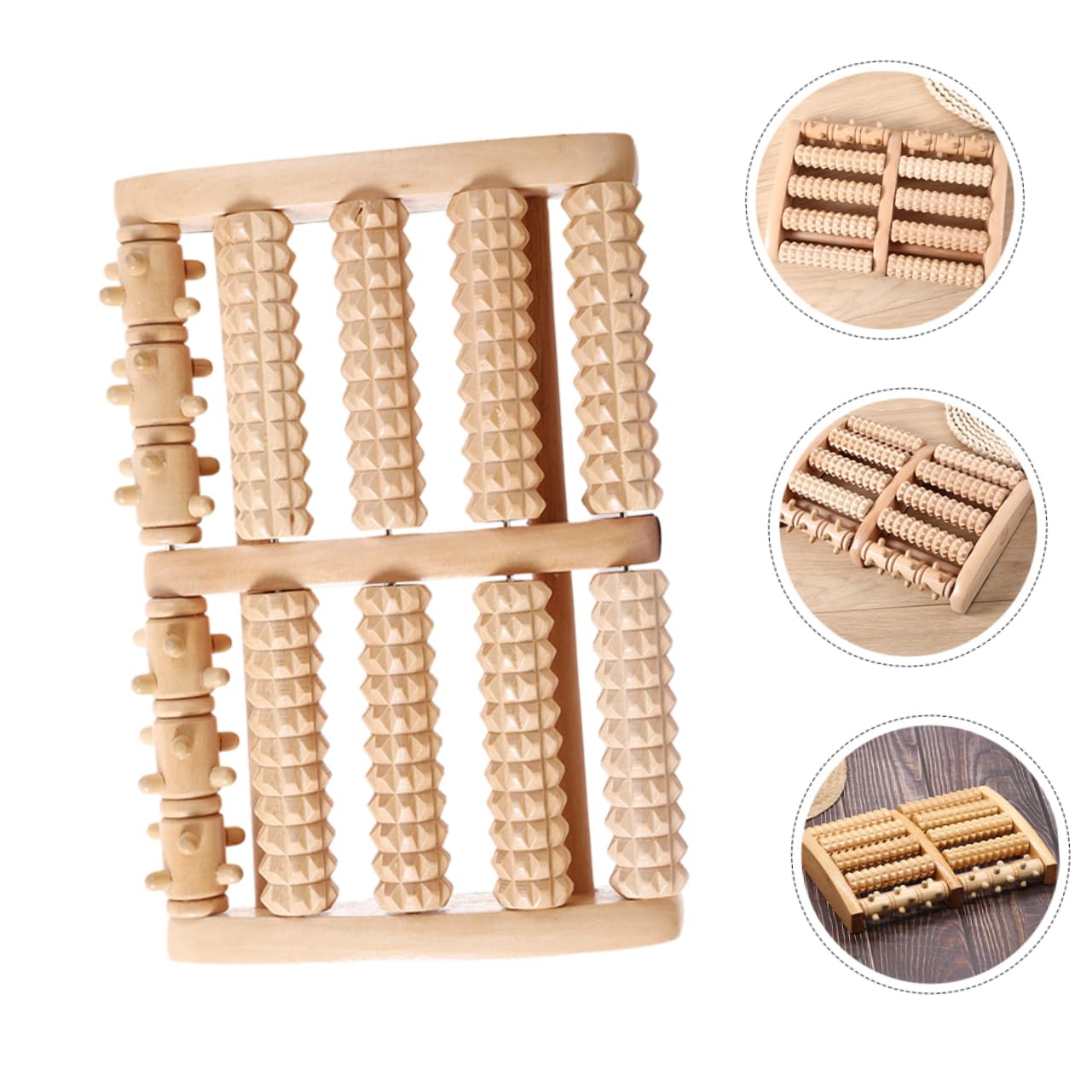 Yardenfun Rodillo de Masaje de Madera para Pies con Diseño de Acupresión Masajeador Manual para Relajación y Pies para y Tensión Hombres y Mujeres