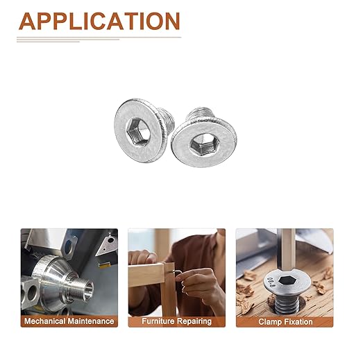 Miniatura 5 de DTGN Tornillos de cabeza plana M5-0.031 x 0.787 in, paquete de 50 tornillos de cabeza plana de acero inoxidable 304, rosca completa, pernos