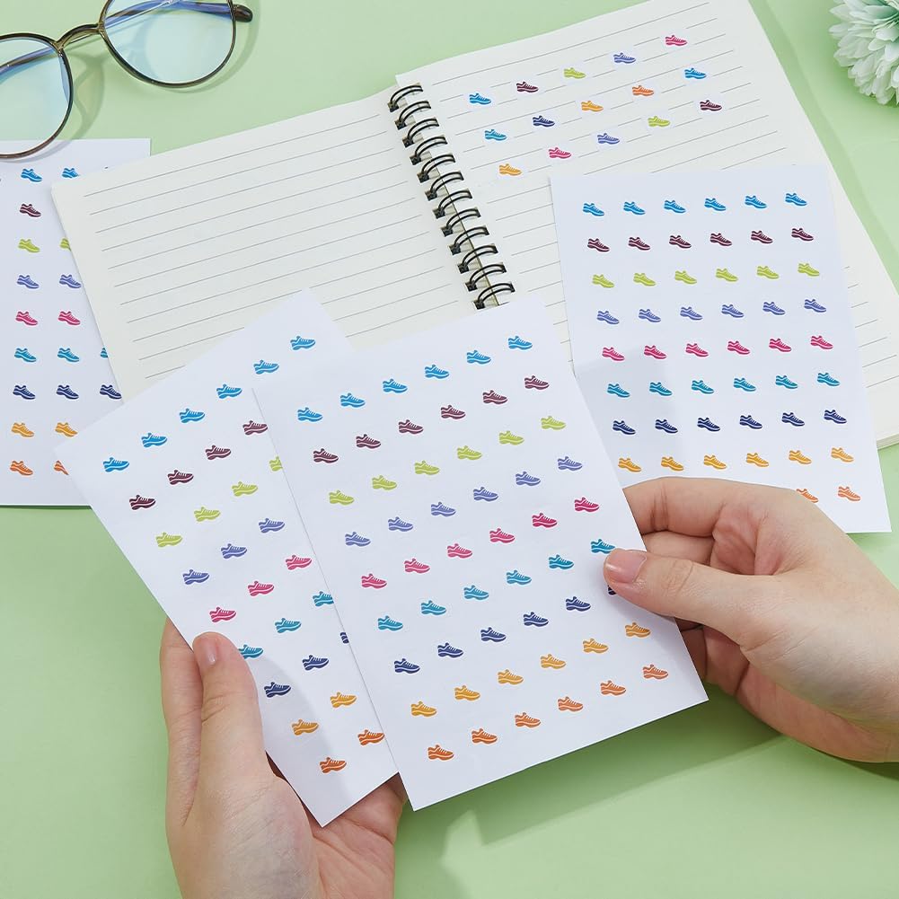 SUPERFINDINGS 20 Sheeet Shoe Sneaker Stickers Planner Crafting Running Paper Stickers Cute Aesthetic Sticker for Daily Calendar Waterproof Laptop - Image 3