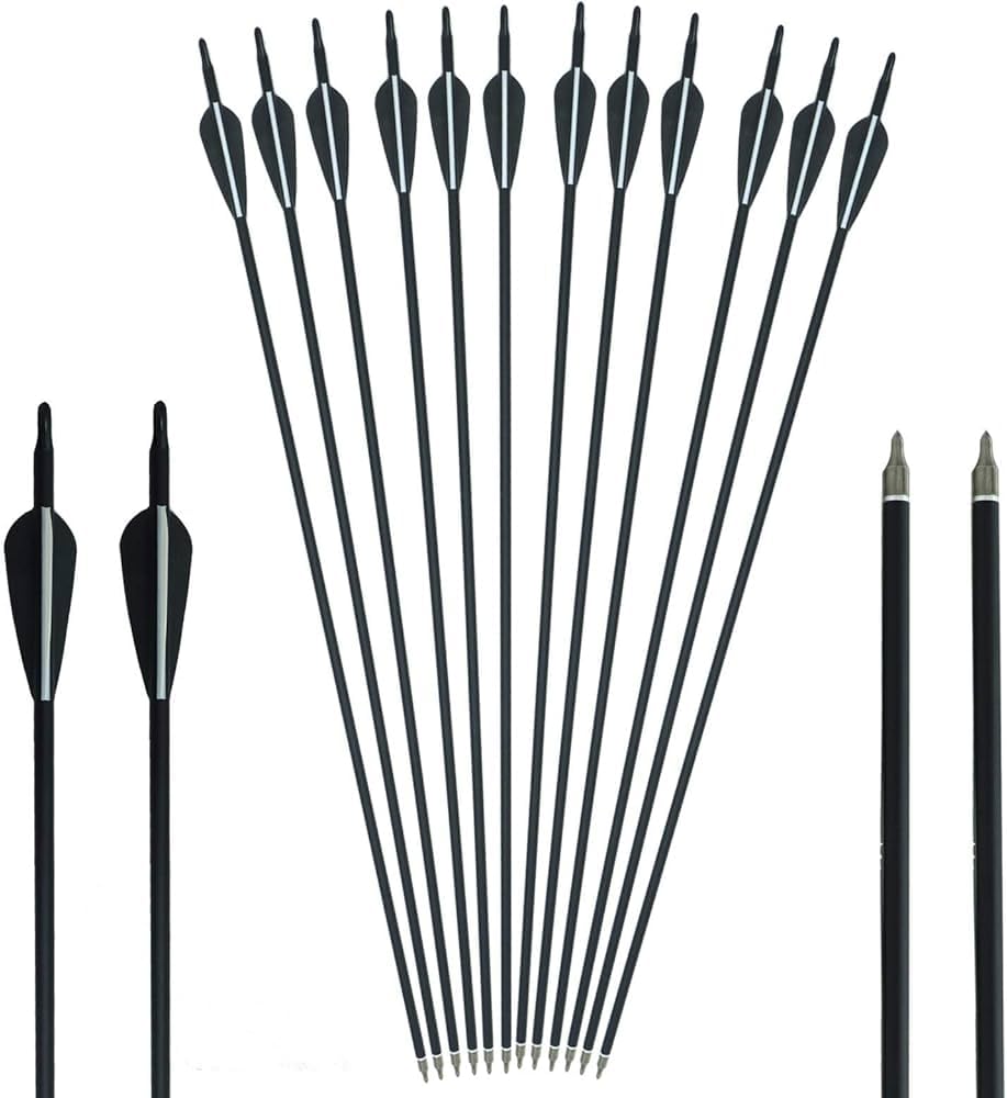 RedOak Archery Arrows for Recurve Bow Target Practice - Pack of 6- Black - 29 Inches 4