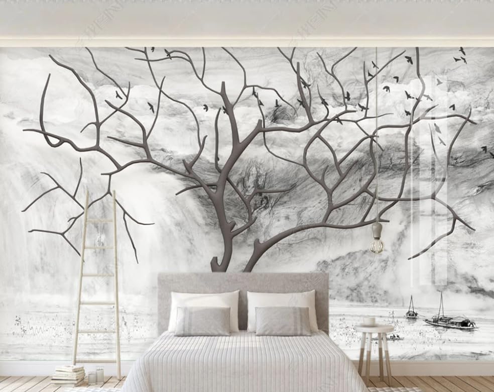 Papier peint intissé pins pour créer une ambiance nature de chambre