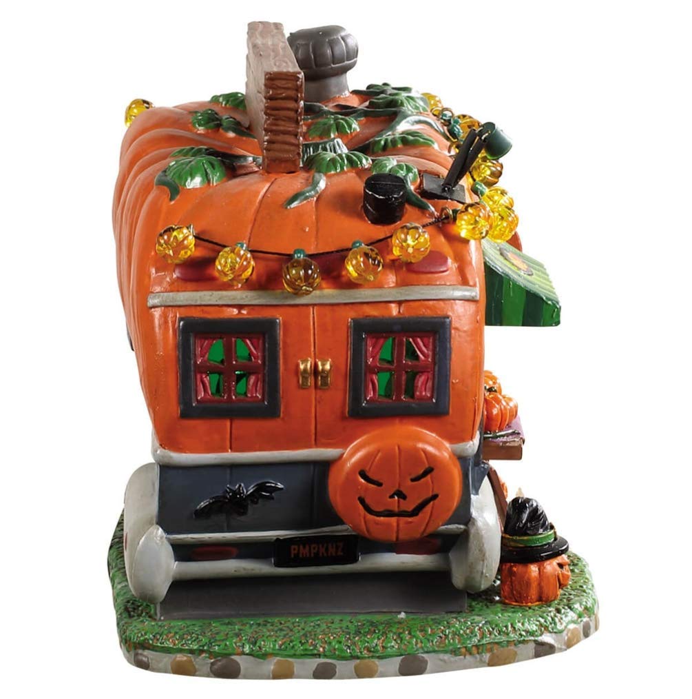 Lemax 95444 - Pick Me Pumpkin Wagon - Kürbis Lastwagen - Spooky Town - Beleuchtet & Batteriebetrieben - Tolle Halloween Tischdeko
