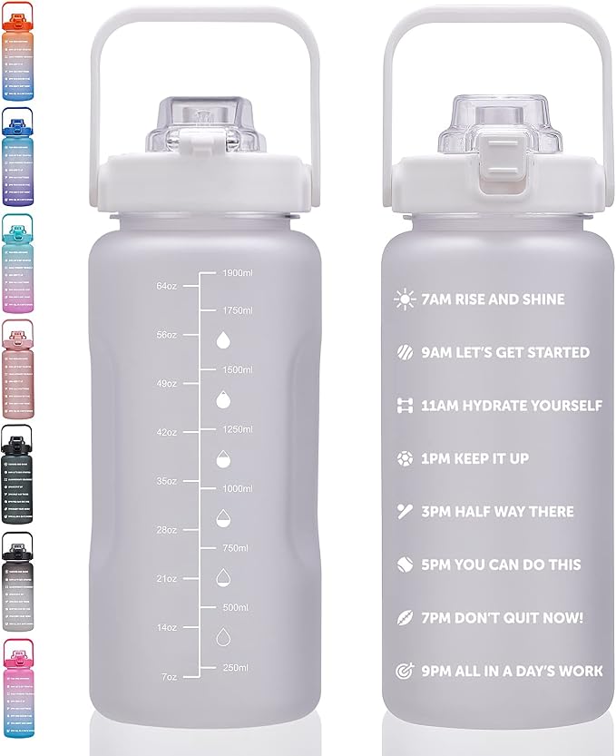 ST-YIBEN 64oz,100oz,128oz Large Motivational Water Bottle wi