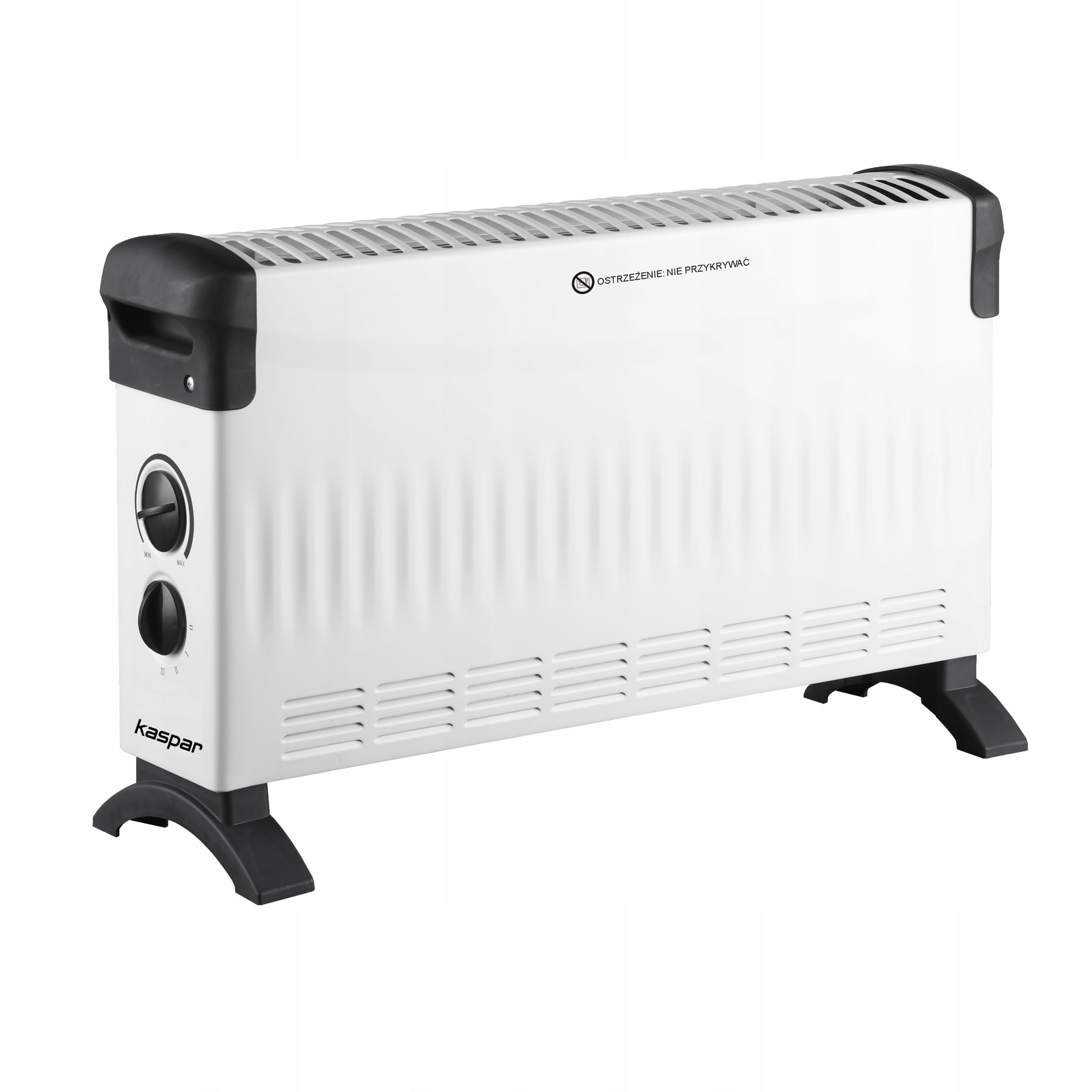 KASPAR Grzejnik konwektorowy, grzejnik z termostatem i 3 stopniami ogrzewania, 750, 1250, 2000 W, ogrzewanie elektryczne, białe