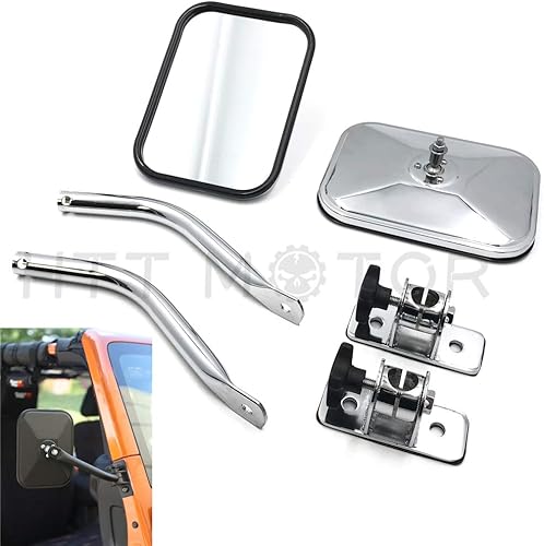 HTTMT MT371-032 - Compatible con 2 espejos retrovisores laterales Jeep Wrangler JK TJ 96-17 Bisagra rectangular trasera