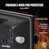 Vista 4 de Master Lock Black Premium Fireproof and Waterproof Safe with Combination Dial, 1.23 cu-ft, STW123DUB