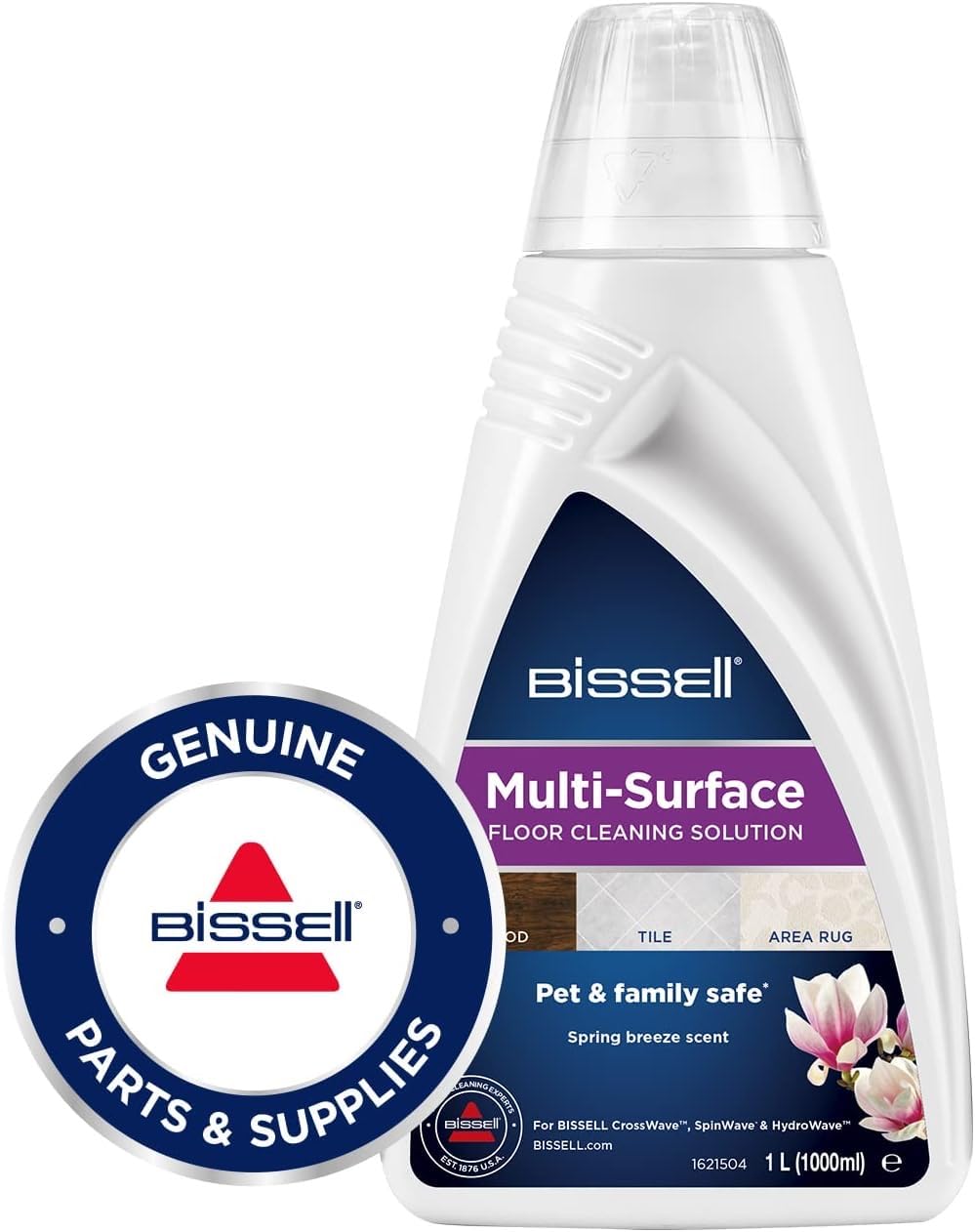 BISSELL Multisuperficie soluzione detergente per pavimenti, per BISSELL CrossWave e SpinWave, confezione da 3 x 1 L, pulizia quotidiana per pavimenti duri sigillati e tappeti, 2885
