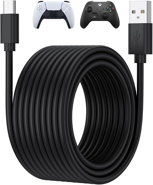10Ft Charger Cable for PS5/PS5 Pro Controller,for Xbox Series X/Series S/Switch Pro Controller, Fast Charging USB Type C Charger Cord Compatible with PS5 Dual Sense - 1pack