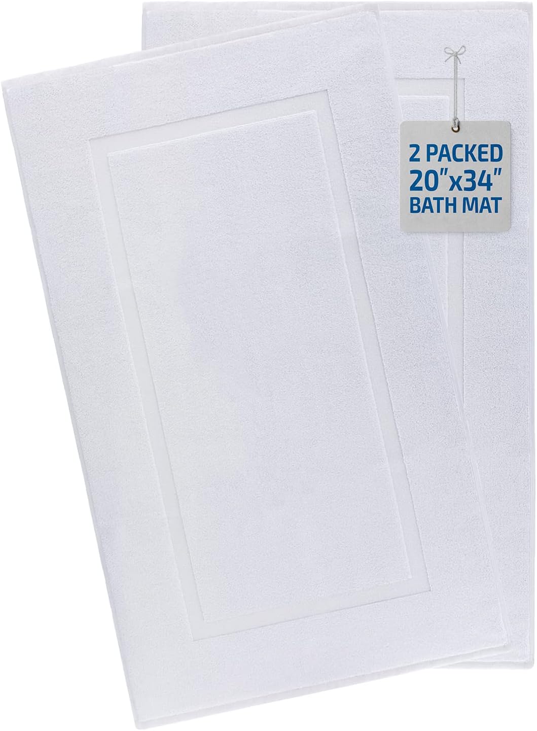 2 Washcloths, 2 Hand Towels, 2 Bath Towels, Soft & Absorbent 600 GSM Premium Hotel & Spa Quality 6 Piece Genuine Turkish Cotton Bathroom Towel Set, Aqua Blue (Towel Bath Mat Set, Cotton White)