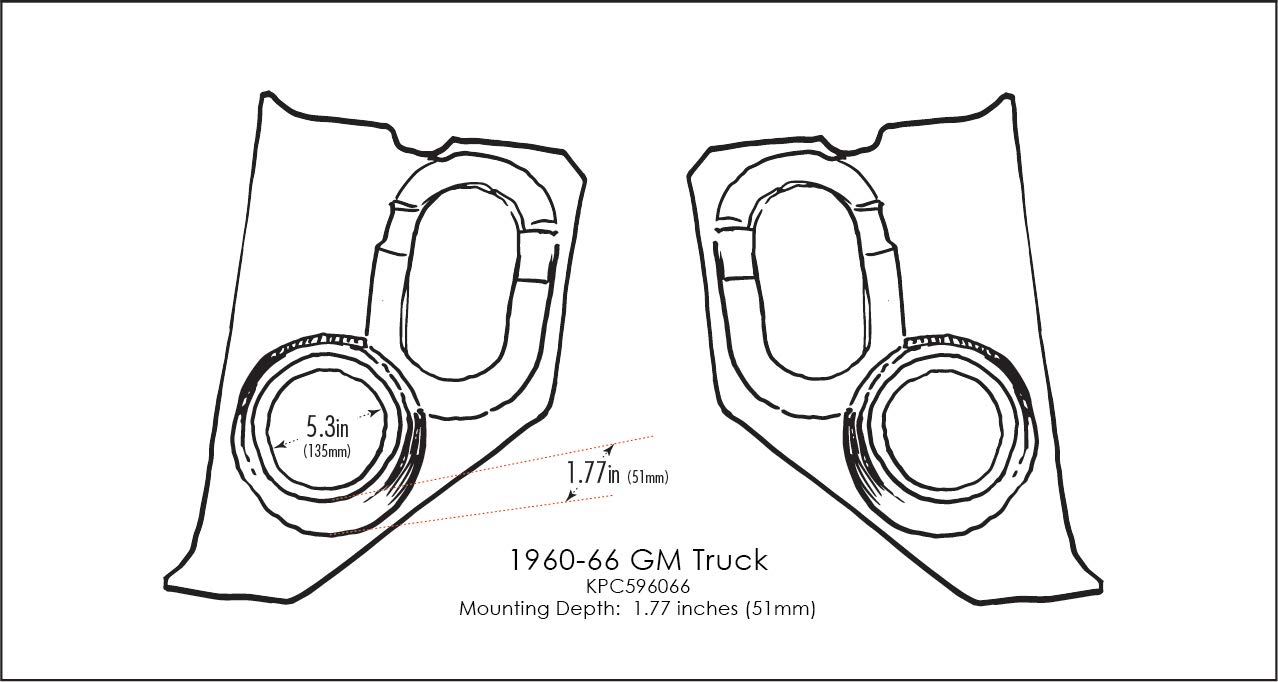 RetroSound Kick Panels Compatible with 1960-66 Chevrolet/GMC Trucks KPC596066