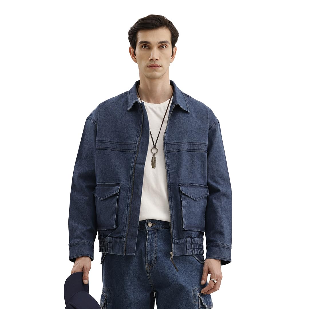 WROGN Men's Jacket | Solid Vintage Look | Oversized Fit in neutral