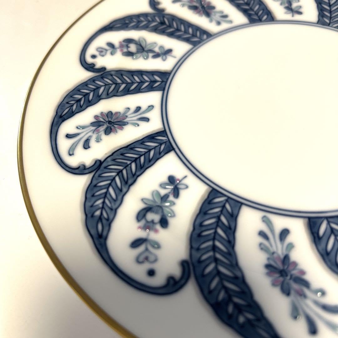 デザート皿 大倉陶園 呉須更紗 約20cm 2枚セット 大倉陶園 手描き