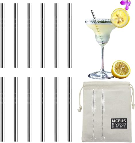 Paquete de 12 popotes de metal extra cortos de 4.7 pulgadas, popotes reutilizables de acero inoxidable con cepillo de limpieza para tazas de café,