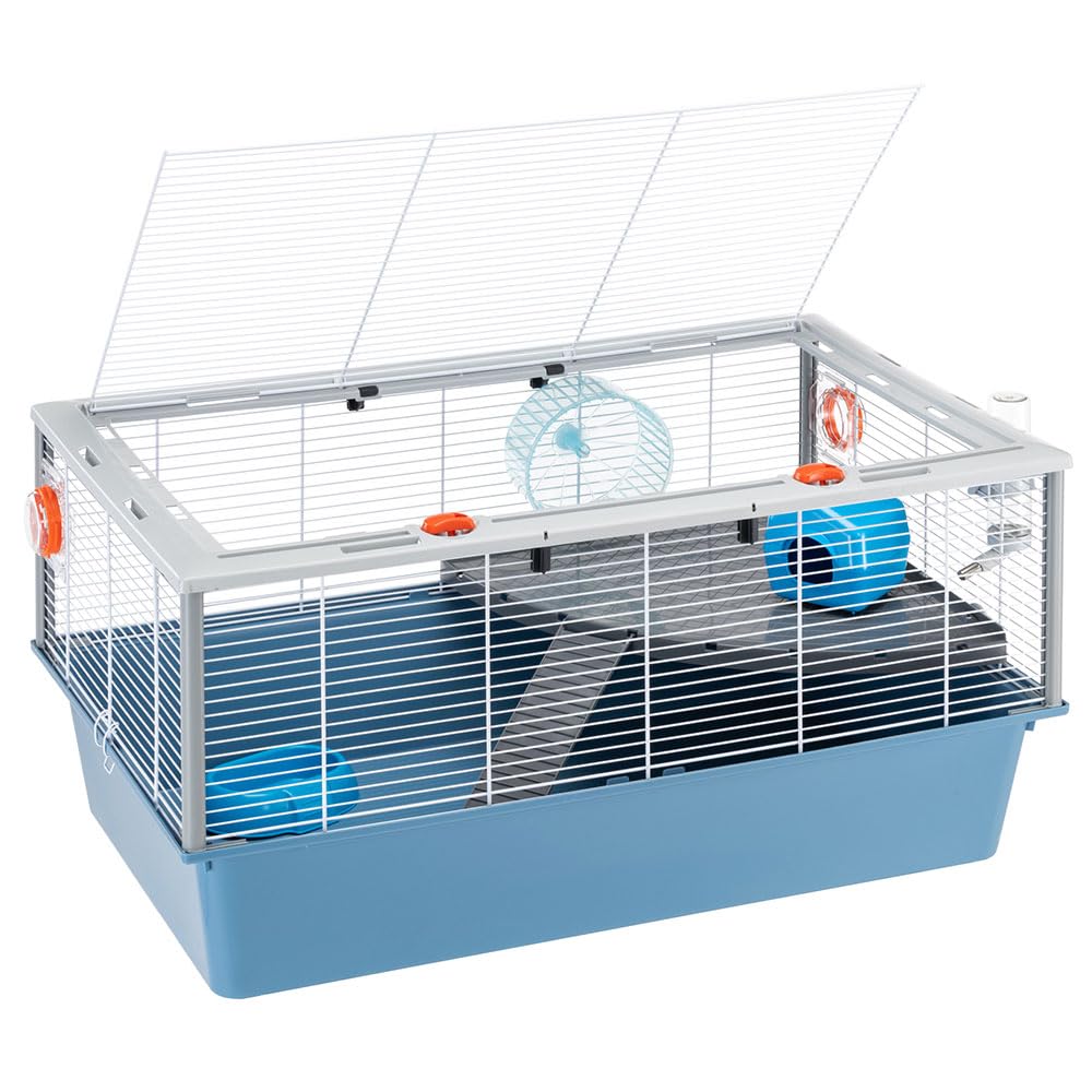 Ferplast Gabbia Roditori CRICETI 15 per Criceti, in Metallo, Accessori inclusi: Mangiatoia, Beverino, Casetta, Ruota, Ripiano, Scaletta. 78x48xh39cm