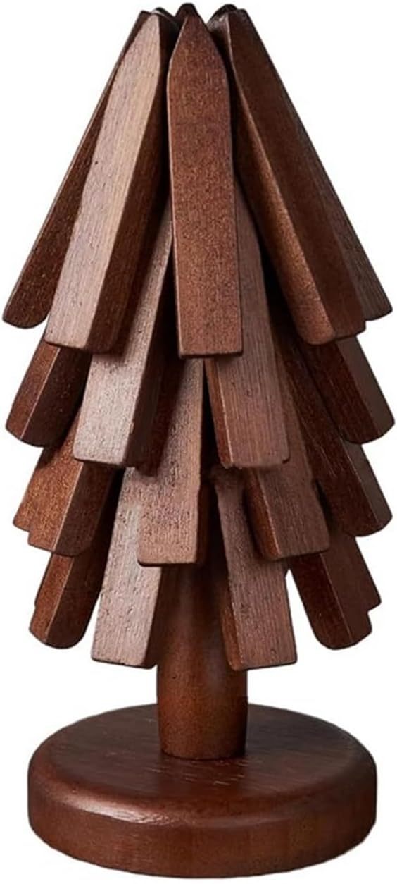 Trivets for Hot Dishes - Tree Washer Set, Wooden Pinwheel Coaster Set with Stand for Easy Storage - for Fondue pots, Pans, Bowls, teapots, Warming Trays - Versatile Decorations (A Walnut 4 pcs)