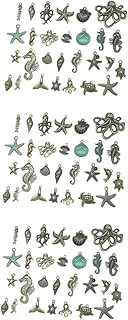 224 Pçs Pingente De Vida Marinha Colar De Oceano Brincos Delicados Chaveiro Colar DIY Colar Pingente De Pingente De Encantos Antigos Acessórios De Concha Chaveiro Liga De Joias