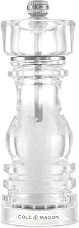 Cole & Mason London Salzmühle 18 cm, Transparent, Keramikmahlwerk