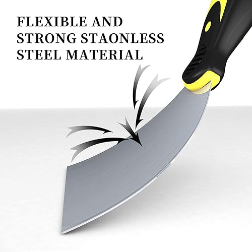 Miniatura 4 de DEKEones Raspadores de masilla, cuchillo de espiga, herramienta raspadora de metal para acabado de paneles de yeso, raspado de yeso, calcomanías