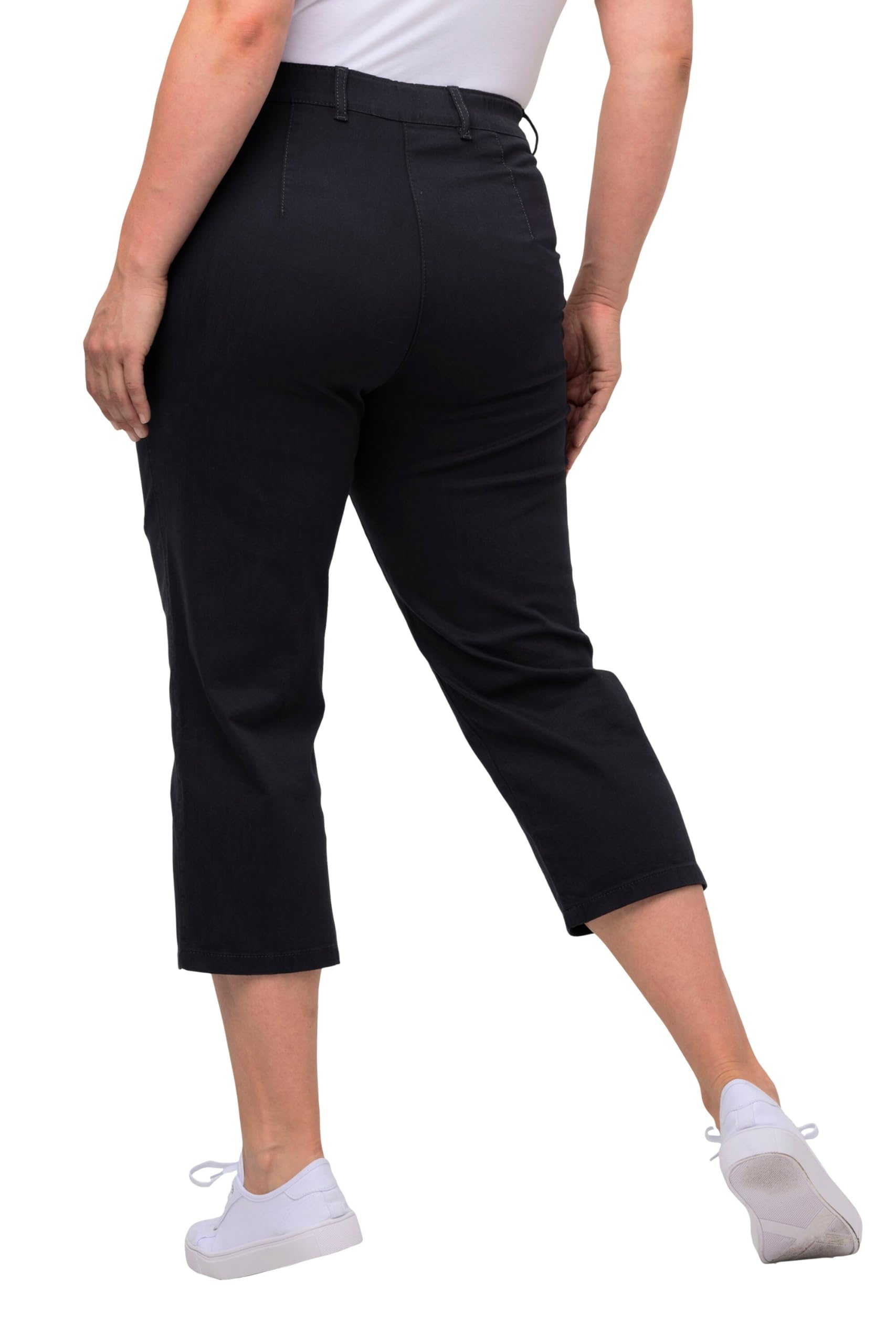 Ulla Popken Femme Grandes Tailles Pantalon Mony, Longueur au Mollet. Poches zippées et Tissu Stretch 803014