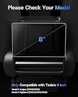 Vista 2 de Protector de pantalla trasera para Tesla Model Y Juniper/Model 3 Highland de 8 pulgadas [espacios sin bordes y 9H] Protector de pantalla trasera