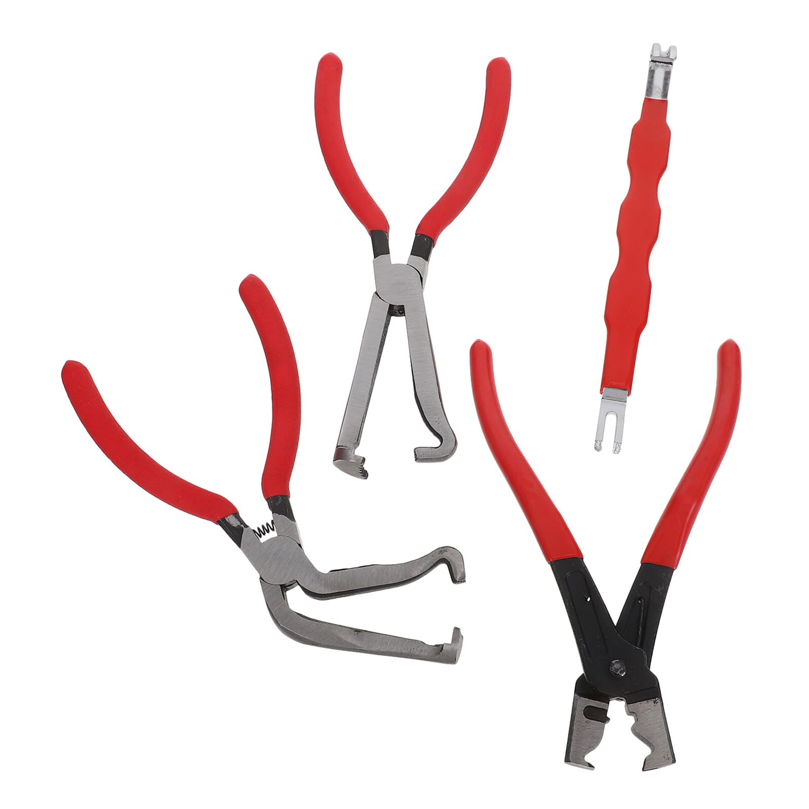 Mikikit Set Pinze Separatrici per Connettori Elettrici e Rimozione Tubi Carburante Auto, Camion e SUV, Strumenti Multifunzione Impugnatura Rossa Ergonomica, Adatti per Lavori in Spazi