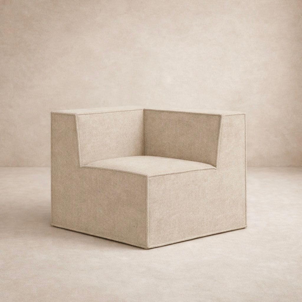 Couch- Indoor and Outdoor - Washable Waterproof Sofa- Sold Seperately Ottoman Modular Sectional Upholstered - Beige Linen (Waterproof Beige, Corner Seat) Waterproof Beige Corner Seat