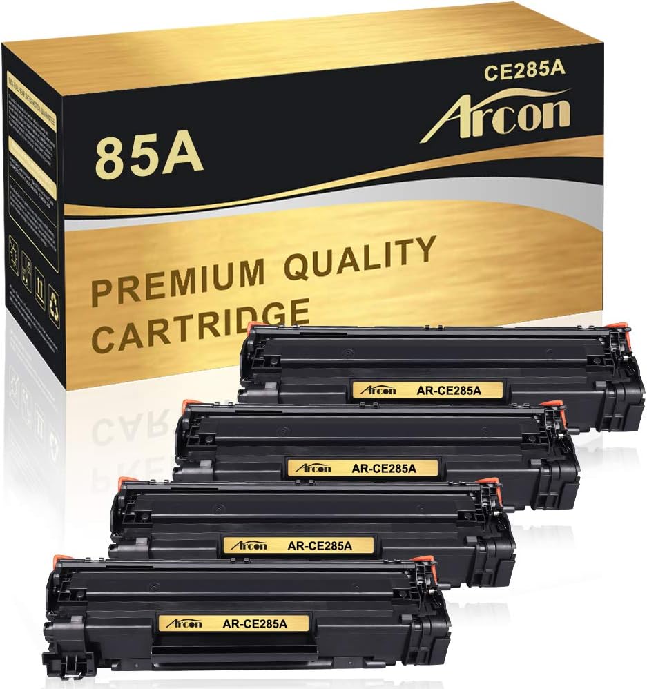 Arcon Compatible Toner Cartridge Replacement for HP 85A CE285A P1102w for HP Laserjet P1102w M1212nf HP Laserjet Pro P1100 P1102 P1102w P1102WHP Pro M1132 M1210 M1130 M1212NF M1217NFW Toner (4 Packs)