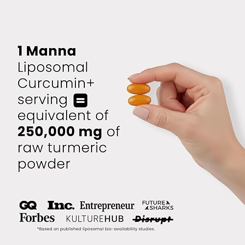 Miniatura 2 de Manna Vitamins Evolved Curcumina liposomal + cápsulas blandas para una absorción avanzada, el mejor suplemento de cúrcuma para apoyo diario