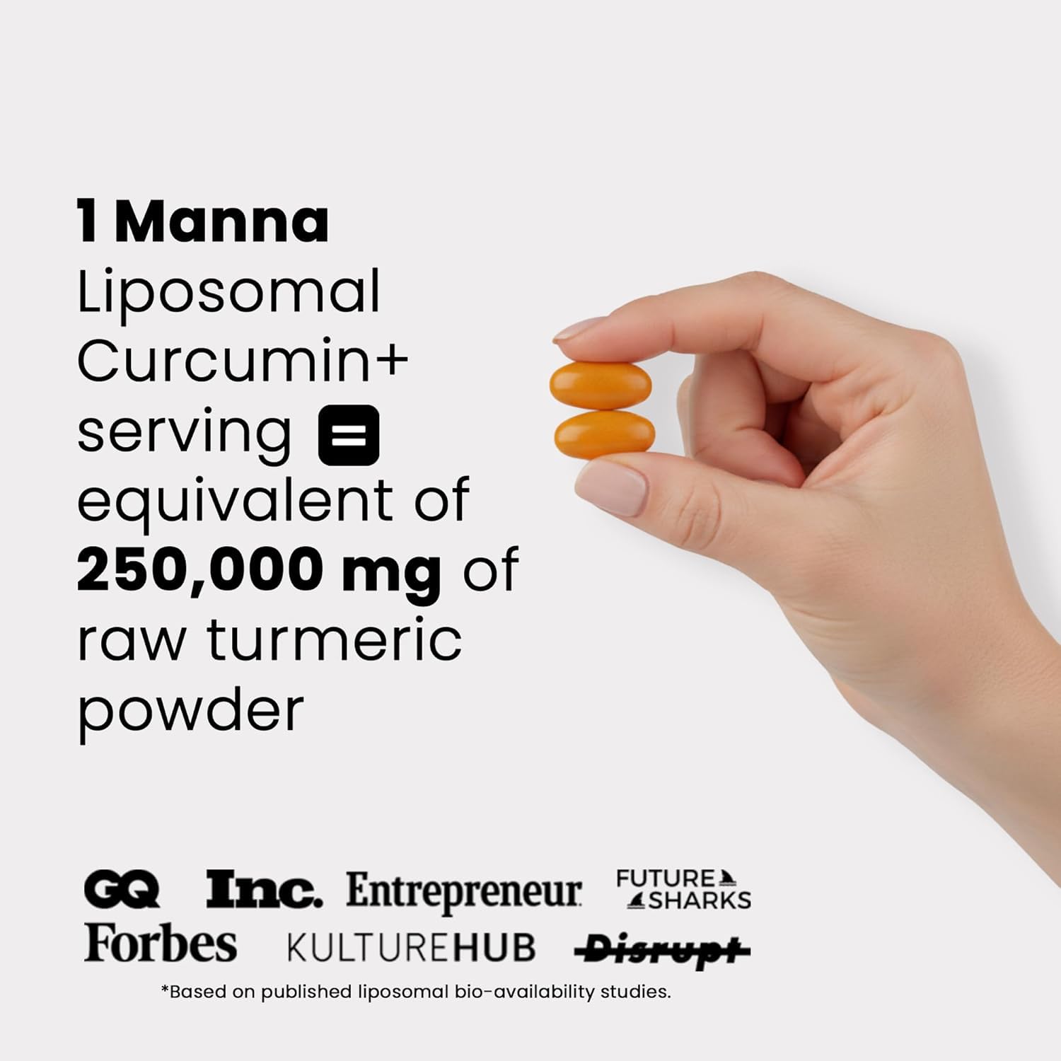 Manna Vitamins Evolved Liposomal Curcumin+ Softgels for Advanced Absorption Best Turmeric Supplement for Daily Joint & Immune Health Support - Non-GMO, 500mg Curcuminoids (60ct) — Amazon image 2