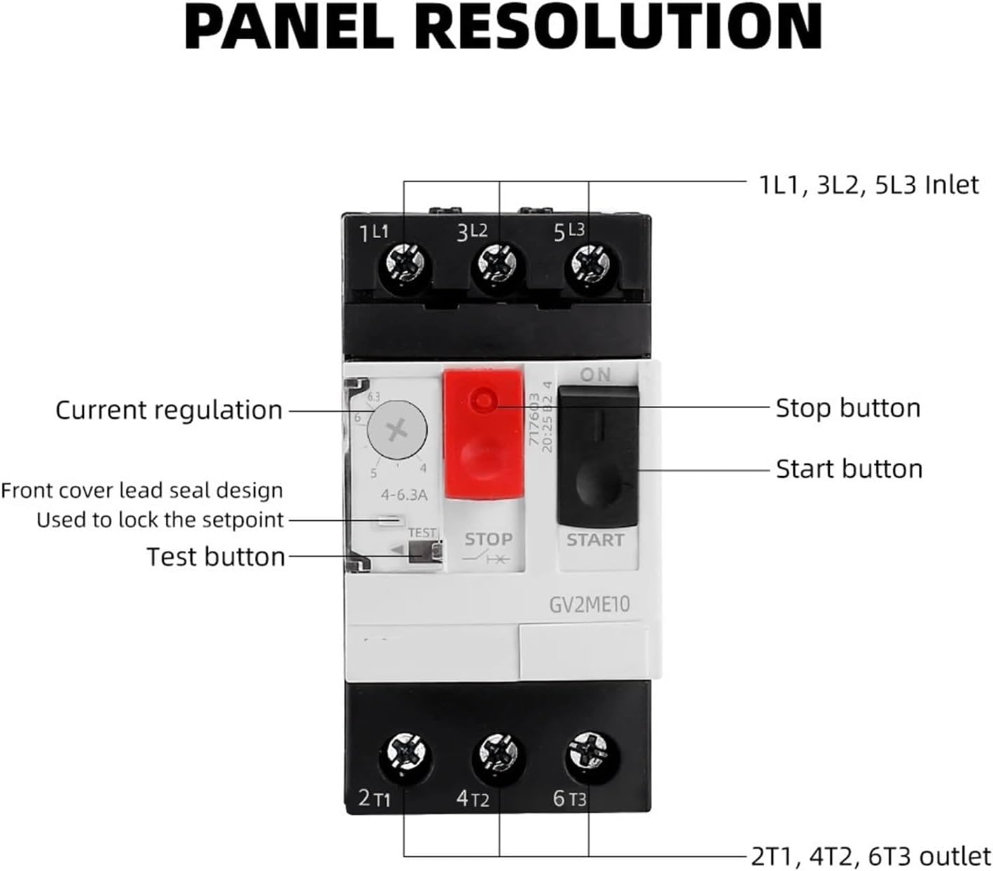 GV2ME GV2 Motor Starting Protector Motor Circuit Breaker Overload Short Circuit Protection 3P Thermal Magnetic MPCB GV2-ME(GV2-ME04C)