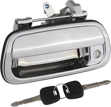 Tailgate Handle Liftgate Latch Handle with Key Lock Cylinder Chrome Compatible with 2000-2006 Toyota Tundra Replaces 69090-0C010 69090-0C030-C0 80866