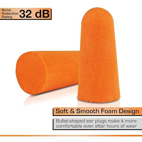 Miniatura 2 de Glove Station Tapones desechables para los oídos, 200 pares, tapones de espuma sin cable para dormir y reducción de ruido, envueltos