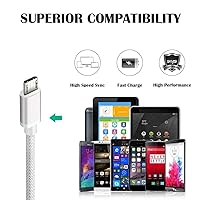 Vista 5 de Android Charger Micro USB Cable 2Pack 6FT Fast Charging Cord for Samsung Galaxy S6/S7 Edge, J3/J7 Star Prime Crown, Note 4/5, LG G4 K40 K30 K20