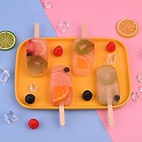Vista 6 de WMKGG Juego de Moldes de Silicona para Paletas, 2 PCS Moldes para Helado con 50 Palitos de Madera para Cake Pop, Ice Pop, Cakesicles
