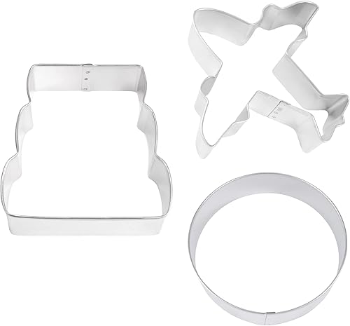 Miniatura 2 de R&M International 5216 - Juego de 3 cortadores de galletas para maleta, avión y globo