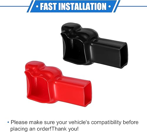 Miniatura 7 de 1 par de cubiertas de aislamiento de terminales de batería, 0.827 x 0.591 in, tapa universal para poste de batería de automóvil, motocicleta,