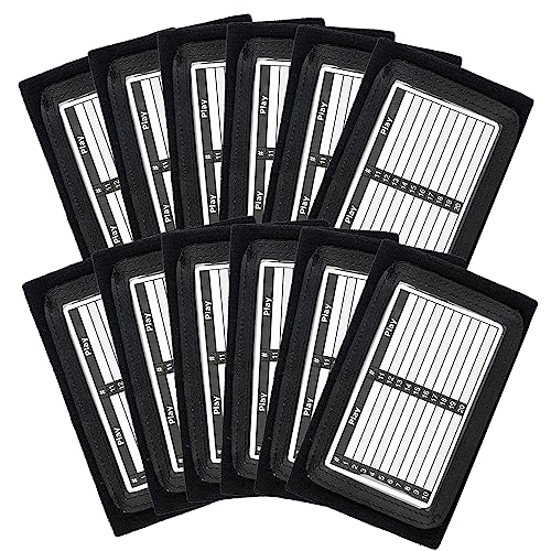 CHLPRO Football Wrist Coach-Playbook QB Wristband (Youth) - Triple Windows-Great for Flag Football and Tackle Football(12 Pack) (Black)