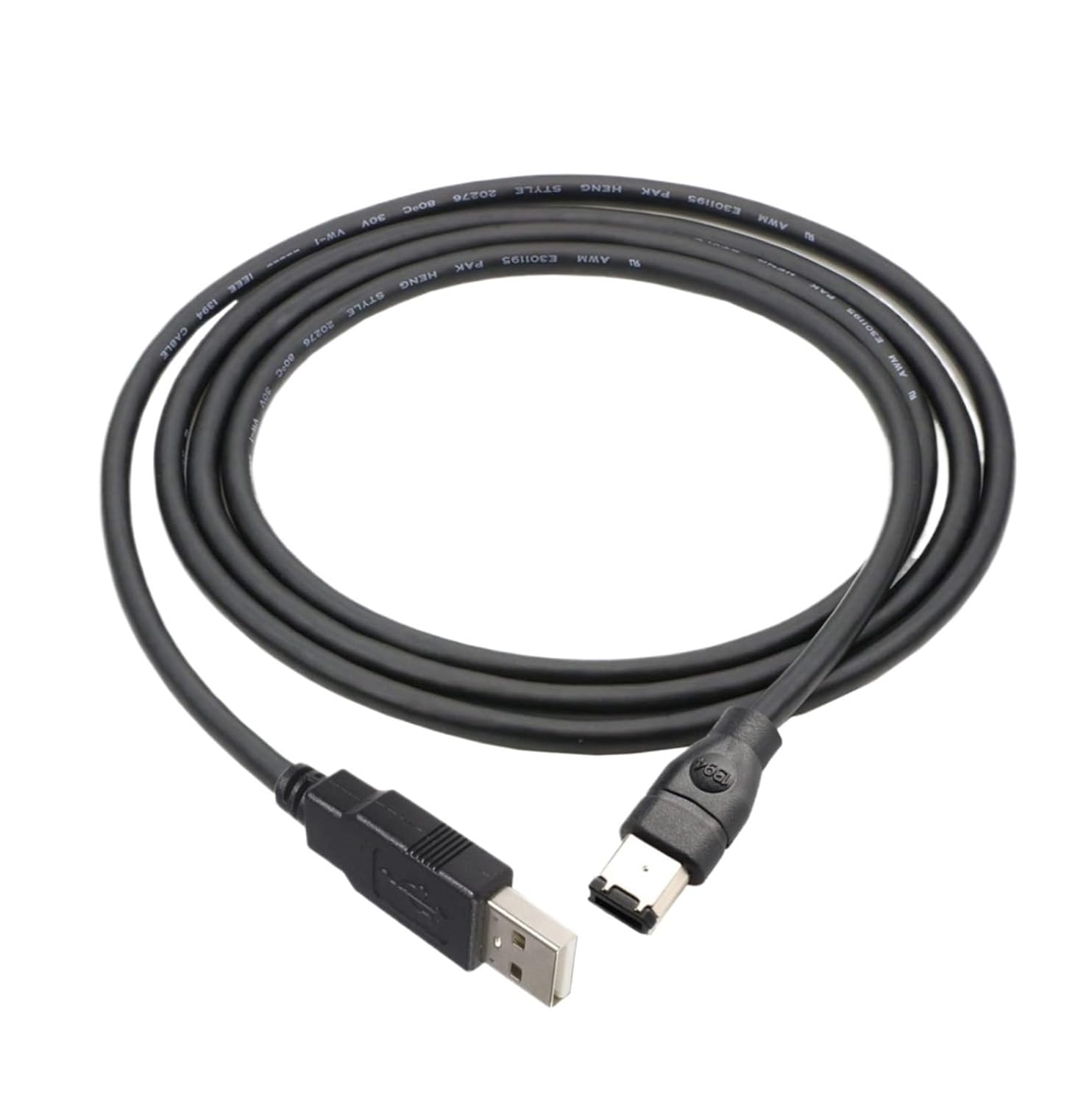 Standard Copper Wire IEEE400 1394 Firewire USB AM to 6P Cable to 6pin Male Female Sound Card Connection Cord 300cm(USB-6Pin Male-4.5m)