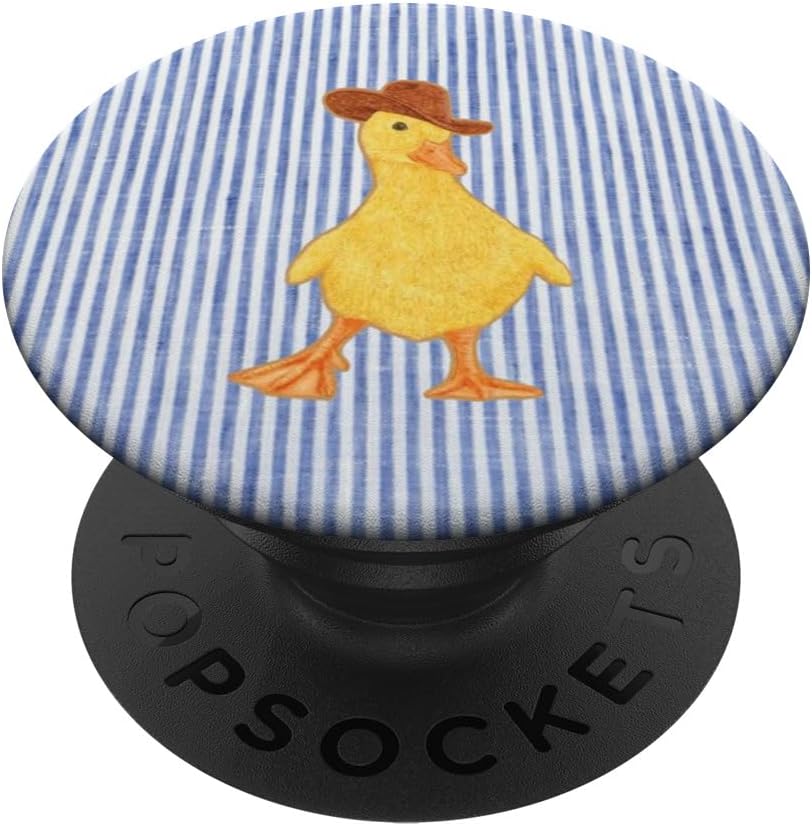 Yellow Cowboy Duck Illustration Print PopSockets PopGrip for MagSafe